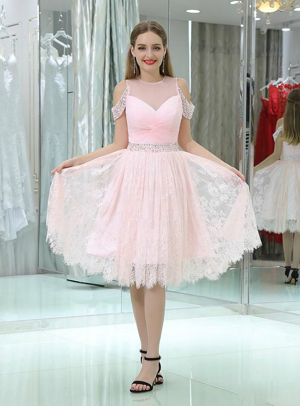 Pink Lace Cocktail Dress